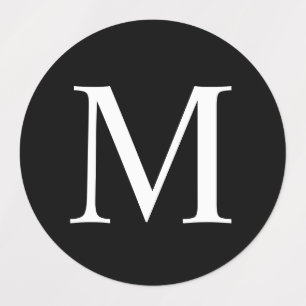 Monogramm-Etiketten mit Schwarzweiß-Elegant Etiketten