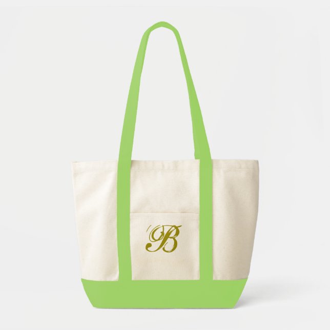Monogramm extravagant zwei Töne Tasche. Monogramm  Tragetasche (Vorne)