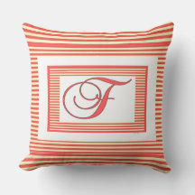 Monogramm F Familienwappen Initial Outdoor Pillow