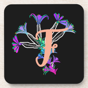 Monogramm F Initial  Bierdeckel Getränkeuntersetzer