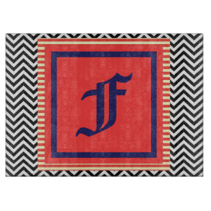 Monogramm F Temperglaster Schneidebrett