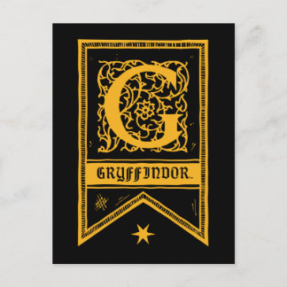 Monogramm-Fahne Harry Potters | Gryffindor Postkarte