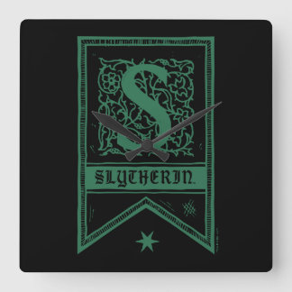 Monogramm-Fahne Harry Potters | Slytherin Quadratische Wanduhr