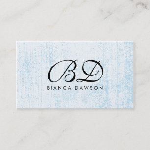 Monogramm Fancy Script Blau Grunge Visitenkarte