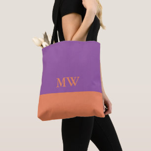 Monogramm-Farbblock-Tasche Purple & Orange