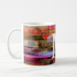 Monogramm farbenfrohe abstrakte Tasse