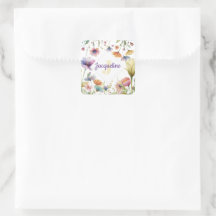 Monogramm farbenfrohe wilde Blume illustriert