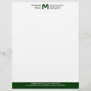 Monogramm-Farbfußzeile - Dunkelgrün Briefkopf