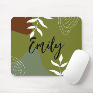 Monogramm farbig abstrakt für Minimalismus Grün Mousepad