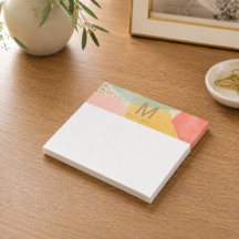 Monogramm farbige Abstrakte Formen Post-It-Notes