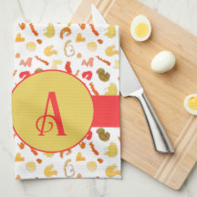 Monogramm Farbige Formen Roter Streifen