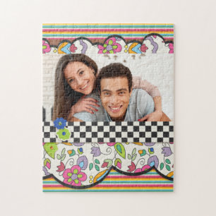 Monogramm Farbiges Personalisiertes Foto Puzzle