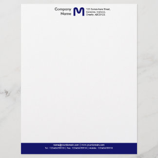 Monogramm-FarbSeitenende - dunkelblau Briefkopf