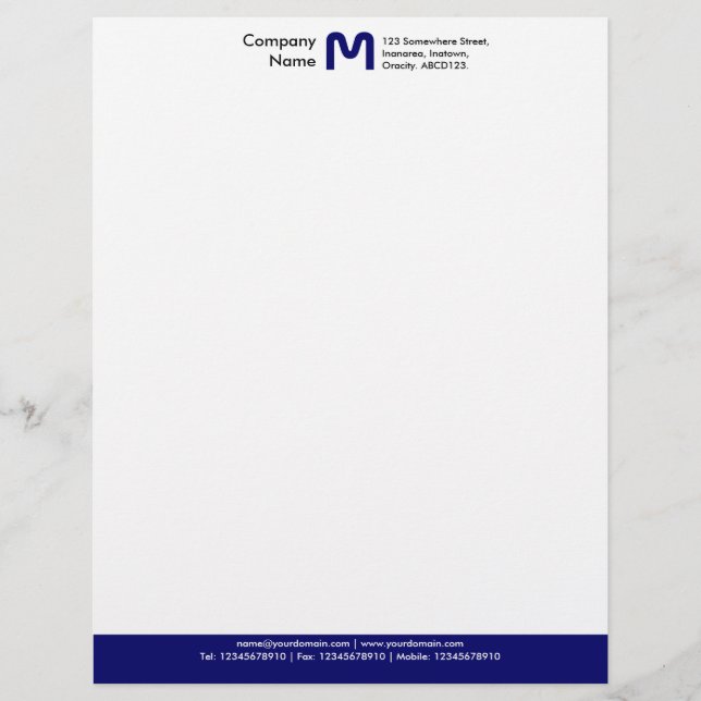 Monogramm-FarbSeitenende - dunkelblau Briefkopf (Vorderseite)