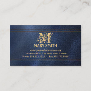 Monogramm & Faux Denim Boutique Visitenkarte