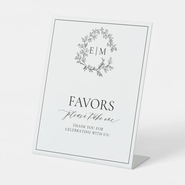 Monogramm-Favoriten des weißen schwarzen Wappen Sockelschild (Vorderseite)