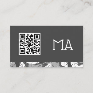 Monogramm   Feathers   QR-Code Visitenkarte