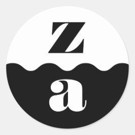 Monogramm fett skallopierte Grenze Schwarz-weiße H Runder Aufkleber