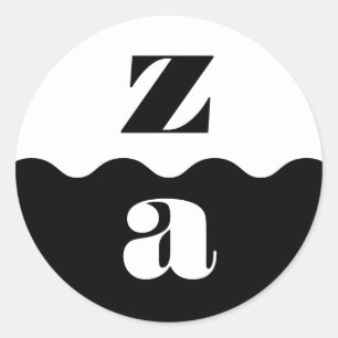 Monogramm fett skallopierte Grenze Schwarz-weiße H Runder Aufkleber