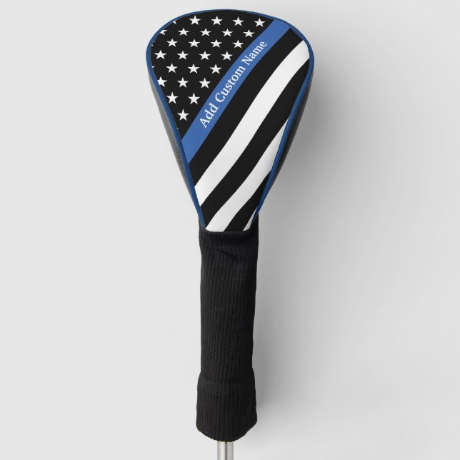 Monogramm-Flag der dünnen blauen Linie Golf Headcover (Vorderseite)
