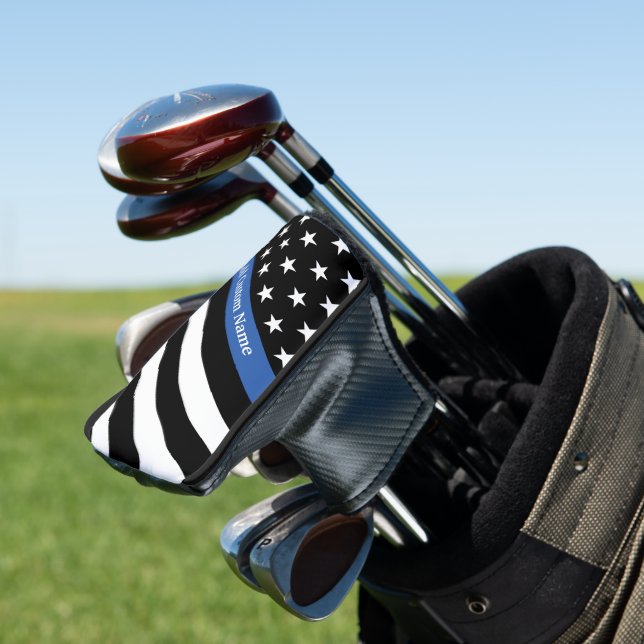 Monogramm-Flag der dünnen blauen Linie Golf Headcover (In Situ)