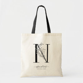 Monogramm Floral Custom Totbeutel - Single Letter  Tragetasche