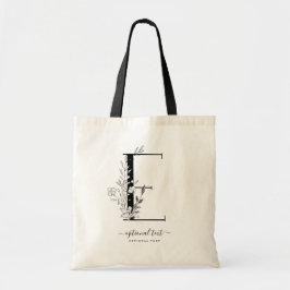 Monogramm Floral Custom Totbeutel - Single Letter  Tragetasche