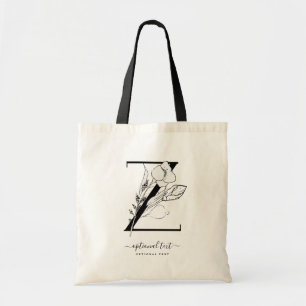 Monogramm Floral Custom Totbeutel - Single Letter Tragetasche