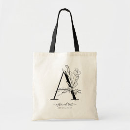 Monogramm Floral Custom Totbeutel - Single Letter  Tragetasche