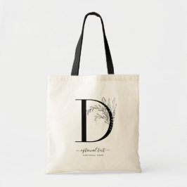 Monogramm Floral Custom Totbeutel - Single Letter  Tragetasche