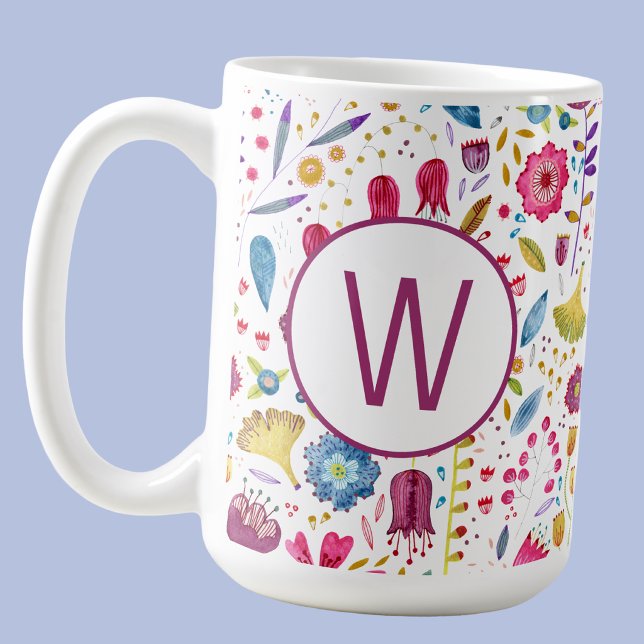 Monogramm Floral Kaffeetasse (Von Creator hochgeladen)