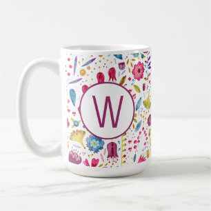 Monogramm Floral Kaffeetasse