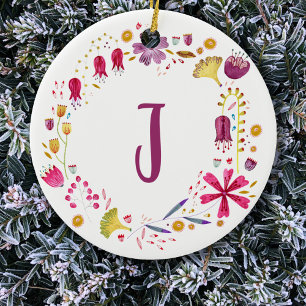 Monogramm Floral Keramik Ornament