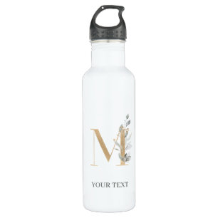 Monogramm Floral Personalisiert Edelstahlflasche