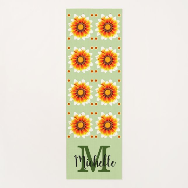 Monogramm Floral   Yogamatte (Vorderseite)