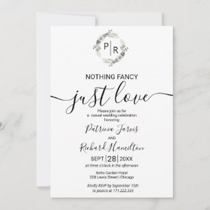 Monogramm Florale Kalligrafie Foto Hochzeit Einladung
