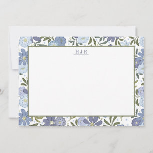 Monogramm florale Stationalkarte Dankeskarte