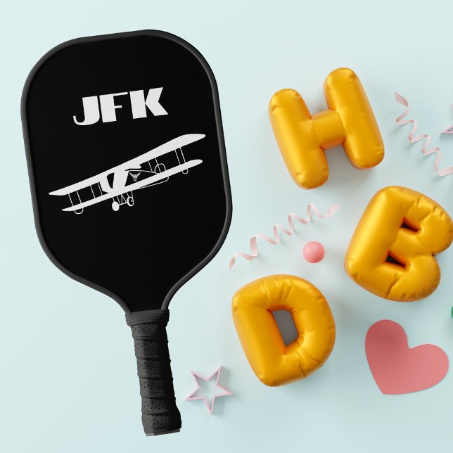 Monogramm Flugzeug, Luftfahrt, minimalistisch Pickleball Schläger (Von Creator hochgeladen)