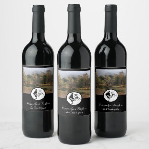 Monogramm-Foto der Black Rooster Silhouette Weinetikett