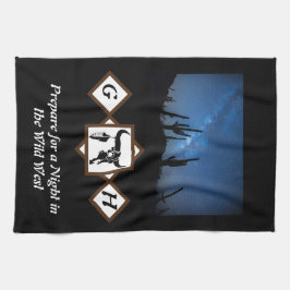 Monogramm-Foto der Bullskull-Silhouette Geschirrtuch