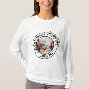 Monogramm-Foto der Minimalistischen Blumenfamilie T-Shirt