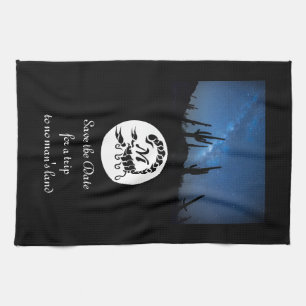 Monogramm-Foto der Schwarzen Skorpion-Silhouette Geschirrtuch