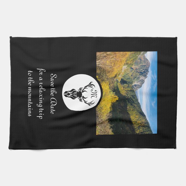 Monogramm-Foto der Silhouette Geschirrtuch (Horizontal)