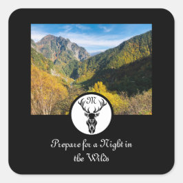 Monogramm-Foto der Silhouette Quadratischer Aufkleber