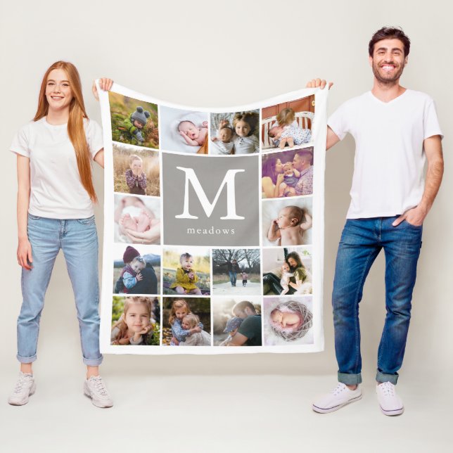 Monogramm-Foto Fleecedecke (Beispiel)