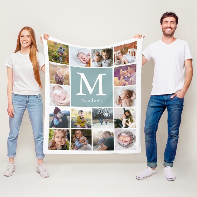 Monogramm-Foto Fleecedecke (Beispiel)