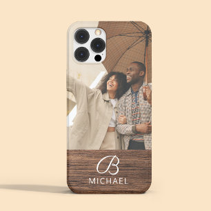 Monogramm-Foto-Holzkorn-Holz-Personalisierter Name Case-Mate iPhone Hülle