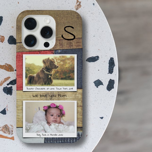 Monogramm Foto Holzkörner iPhone Hülle (Von Creator hochgeladen)
