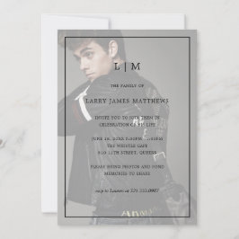 Monogramm Foto Moderne Feier des Lebens Einladung