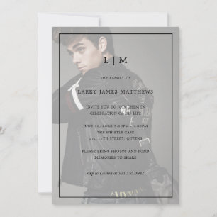 Monogramm Foto Moderne Feier des Lebens Einladung